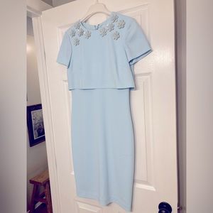 Worn Once - Badgley Mischka Dress with Beaded Floral detail